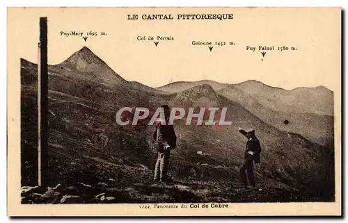 Ansichtskarte AK Cantal Panorama du col de Cabre