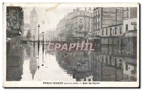 Cartes postales Inondations Janvier 1910 Paris Rue de Lyon