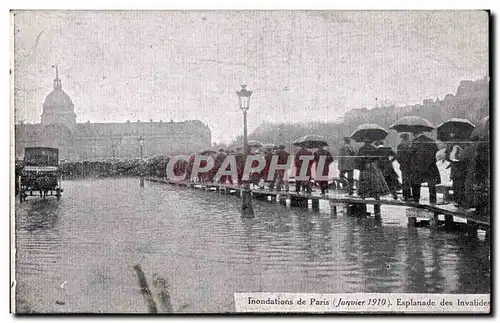 Cartes postales Floods January 1910 Paris Esplanade of Invalides