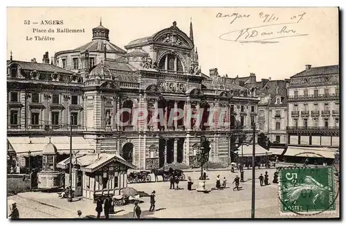 Cartes postales Angers Place du ralliement Le theatre