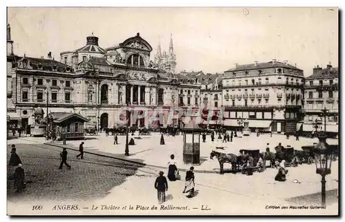 Cartes postales Angers Le theatre et la place du ralliement