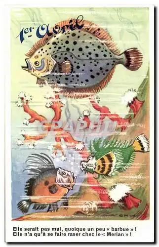 Cartes postales Fantaisie Poissons 1er Avril Paques Easter