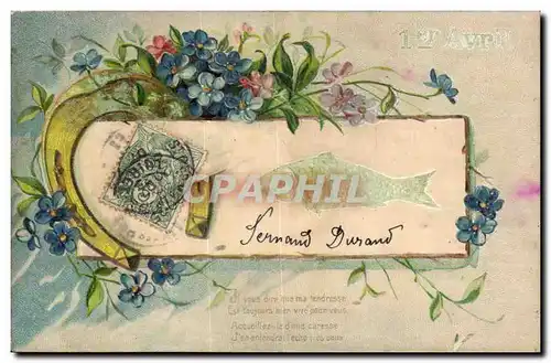 Cartes postales Fantaisie Poisson 1er Avril Paques Easter