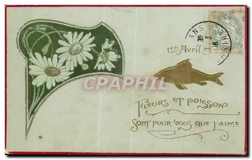 Cartes postales Fantaisie Poisson 1er Avril Paques Easter