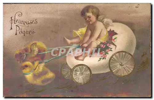 Cartes postales Fantaisie Poussins Enfant Ange Angel 1er Avril Paques Easter