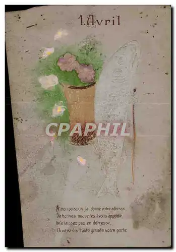 Cartes postales Fantaisie Poisson 1er Avril Paques Easter