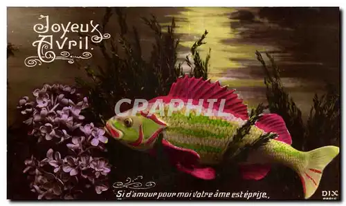Cartes postales Fantaisie Poisson 1er Avril Paques Easter
