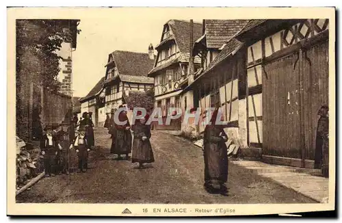 Cartes postales Alsace Retour d eglise Folklore