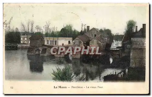 Cartes postales Le Mans Pontlieue Le vieux pont