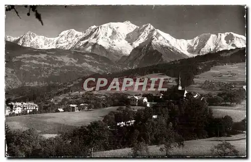 Moderne Karte Combloux Vue generale et le Mont Blanc