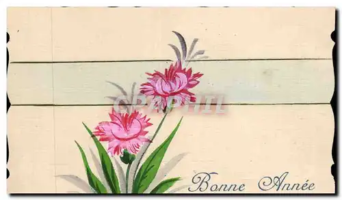 Cartes postales Fantaisie Fleurs Bonne annee