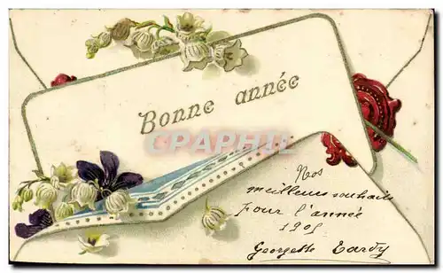 Cartes postales Fantaisie Feurs Bonne annee