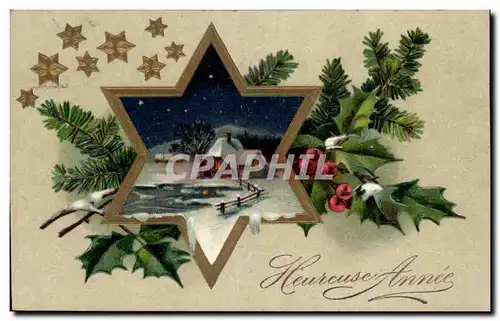 Cartes postales Fantaisie Fleurs Bonne annee