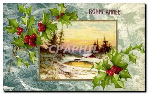 Cartes postales Fantaisie Fleurs Bonne annee