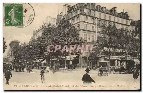 Paris - 10 - Boulevard Saint Denis et Stasbourg Restaurant Maire - Ansichtskarte AK