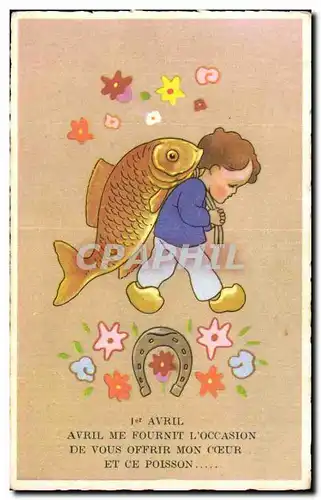 Fetes - Voeux - Poisson d Avril - April Fool - fish and - Ansichtskarte AK