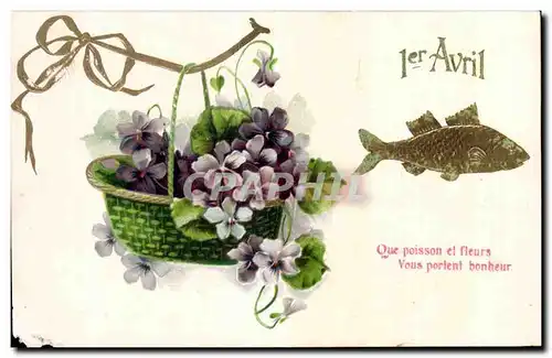 Fetes - Voeux - Poisson d Avril - April Fool - fish and - Cartes postales