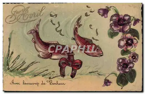 Fetes - Voeux - Poisson d Avril - April Fool - fish and - Cartes postales