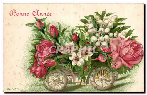 Fetes - Voeux - Bonne Annee - in wheelbarrow - Cartes postales