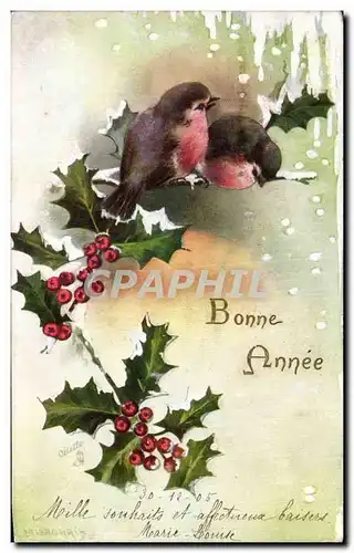 Fetes - Voeux - Bonne Anne - New Year - birds - Cartes postales