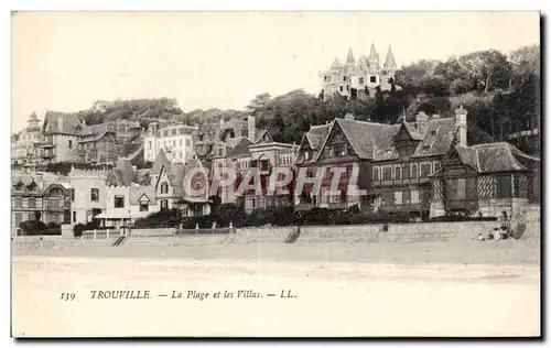 Trouville - La Plage et les Villas - Ansichtskarte AK