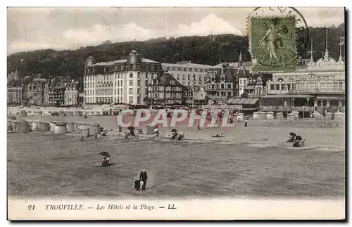 Trouville - Les Hotels et la Plage - Ansichtskarte AK