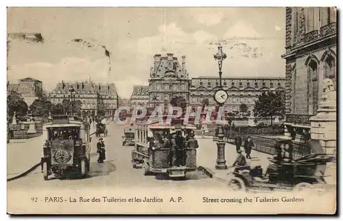 Paris - 1 - La Rue des Tuileries et les Jardins - Ansichtskarte AK