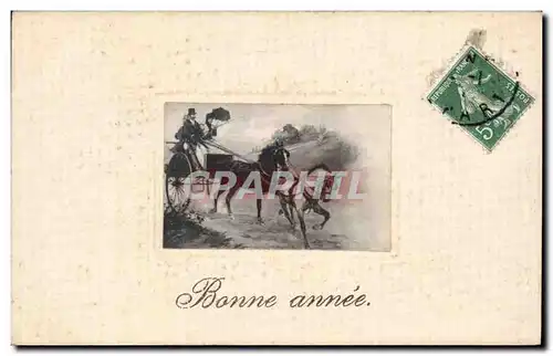 Fetes - Voeux - Holiday - Bonne Annee - Happy New Year - cheval - horse - Ansichtskarte AK