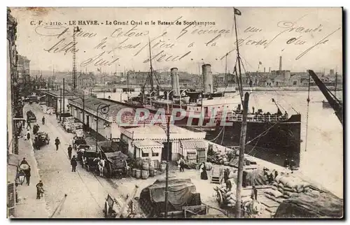 Le Havre - Le Grand Quai - Bateau de Southampton - Ansichtskarte AK