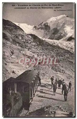 Terminus du Chemin de Fer du Mont Blanc - Glacier de Bionnassy Train - Ansichtskarte AK