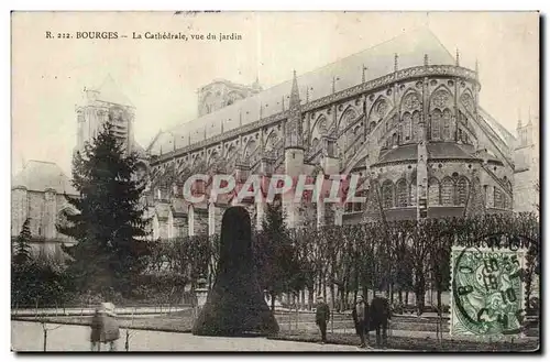 Cartes postales Bourges La cathedrale vue du jardin