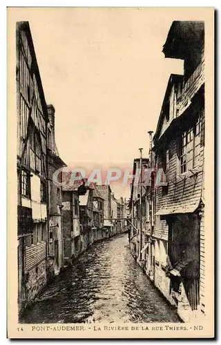 Cartes postales Pont Audemer La riviere de la rue Thiers