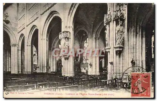 Cartes postales Vernon Interieur de l eglise Notre Dame