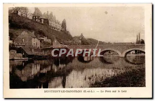 Ansichtskarte AK Montigny le Gannelon Le pont sur le Loir