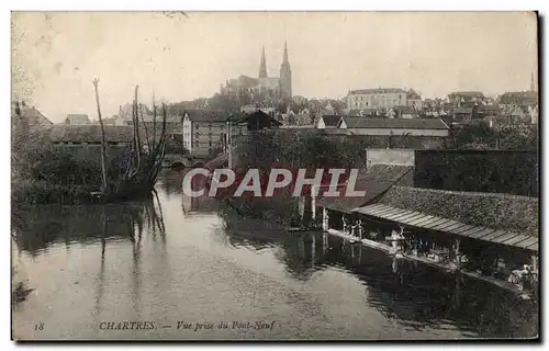 Ansichtskarte AK Chartres Vue prise du Pont Neuf Lavoir