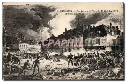 Cartes postales Chateaudun Combat sur la place du 18 octobre 1870