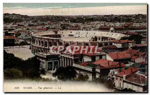 Cartes postales Nimes Vue generale Arenes