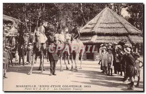 Ansichtskarte AK Marseille exposition coloniale 1922 Palais de l AOF Les chameliers touaregs Camel Chameau