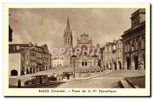 Bazas - Place de la Republique - Ansichtskarte AK