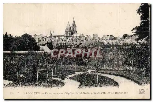 Cartes postales Valognes Panorama sur l eglise Saint Malo prise de l hotel de Beaumont