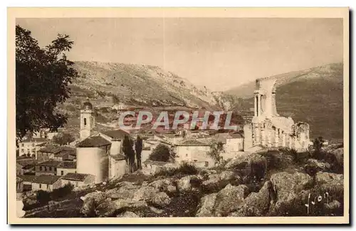 Cartes postales La Turbie Vue generale et trophee d Auguste