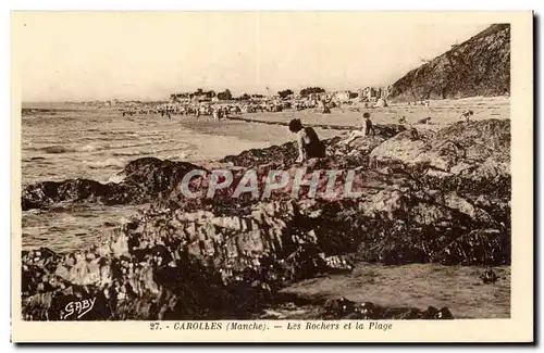 Cartes postales Carolles Les rochers et la plage