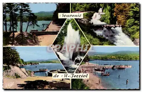 Moderne Karte St Ferreol Le lac Les cascades La gerbe Le bassin La plage et l embarcadere