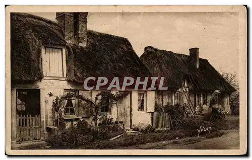 Ansichtskarte AK Normandie Vieilles maisons aux toits de chaume