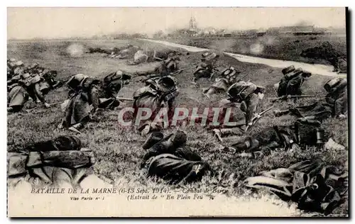 Ansichtskarte AK Bataille de la Marne septembre 1914 Combat de Barcy En plein feu