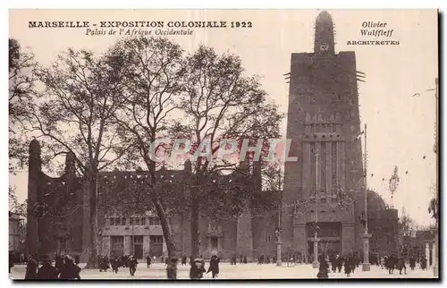 Cartes postales Marseille Exposition coloniale 1922 Palais de l Afrique Occidentale