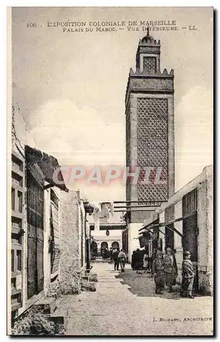 Cartes postales Marseille Exposition coloniale 1922 Palais du Maroc Vue interieure