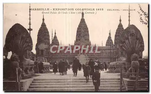 Cartes postales Marseille Exposition coloniale 1922 Grand palais de l Indochine (allee centrale)