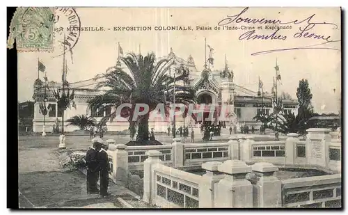 Cartes postales Marseille Exposition coloniale 1922 Palais de l indochine et esplanade