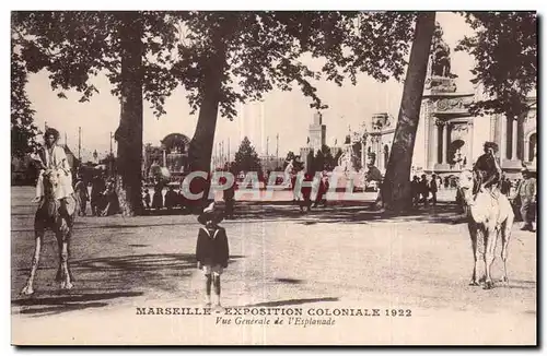 Cartes postales Marseille Exposition coloniale 1922 Vue generale de l esplanade Chameau camel